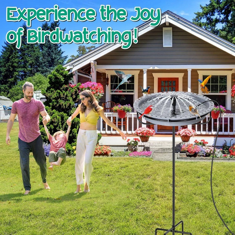 Outdoor/ Bird Bath Fountain Set with 5W Pump - 24-Hour Waterfall & Basin, Auto Shut-Off & Dry Run, Easy Installation for Garden,, Yard Bird Feeding Area, Submersible Water Fountain Pump, Water Pump Fountain, Fountain Pumps Fo