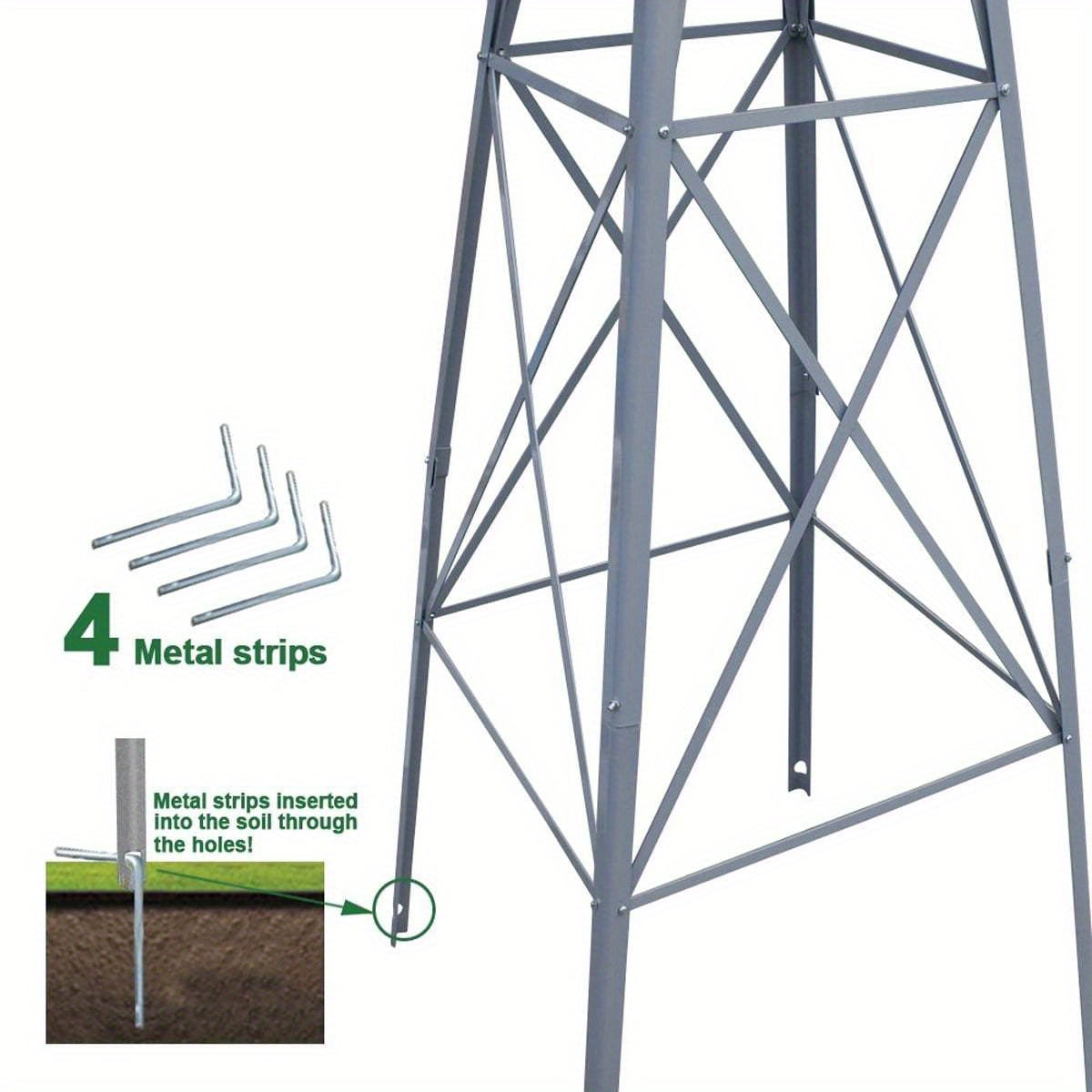 8FT Windmill Ornamental Metal Wind Mill Weather Vane Weather Resistant for Home, Garden, Yard