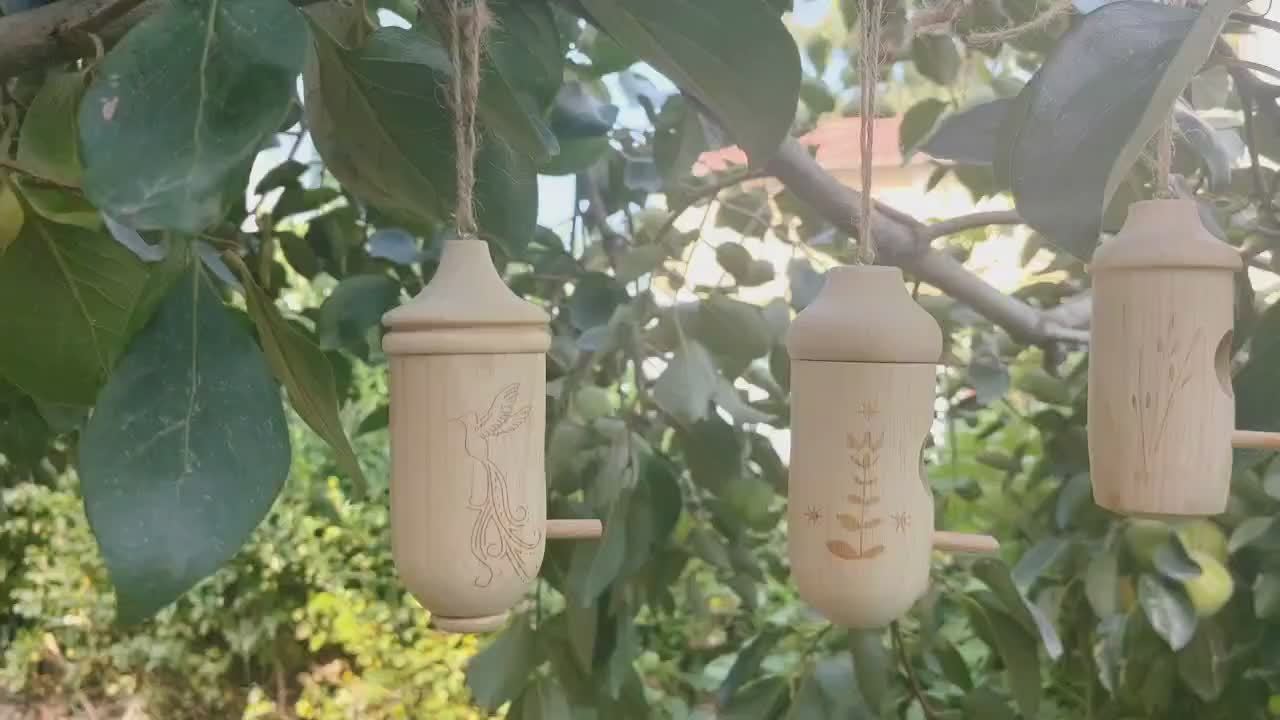 3pcs Natural Wooden Hummingbird House, Outdoor Garden Hummingbird Nest, Bird Feeder - Ideal for Outdoor Hanging, Gardening Gifts Home Decor - Perfect Gift for Bird Lovers