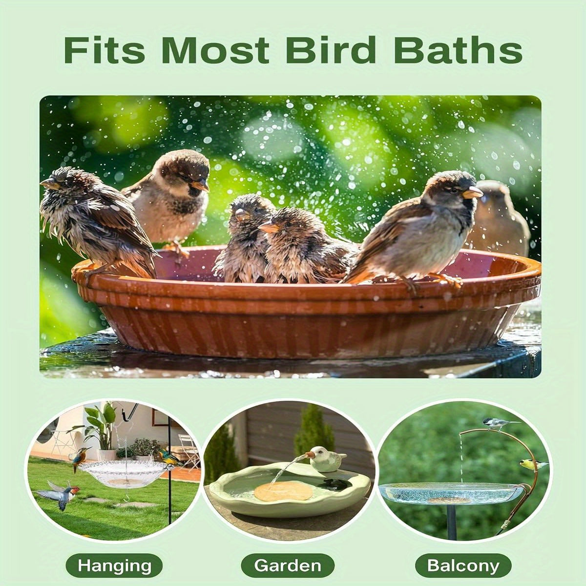 Solar-Powered Bird Bath Purification Disk & Heater Deicer - Pure Copper Outdoor Winter Warmer with Hanging Bowl, Cage & Stand for Deck/Railing - -Freeze Birdbath for Birds, Durable Metal Design, Safe for Aquatic Life, Easy In