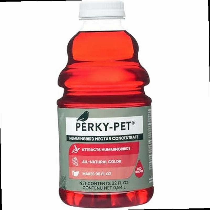 Perky Pet 238 Red Hummingbird Liquid Nectar 32 Fl Oz Makes Up To 96 Fluid Ounces
