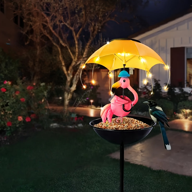 Bee Statue Bird Feeder, Bird Feeding Device, Garden Decoration With Flamingo Statue, Hummingbird Feeding Trough Lamp, Suitable For Walkways, Lawns And Terraces