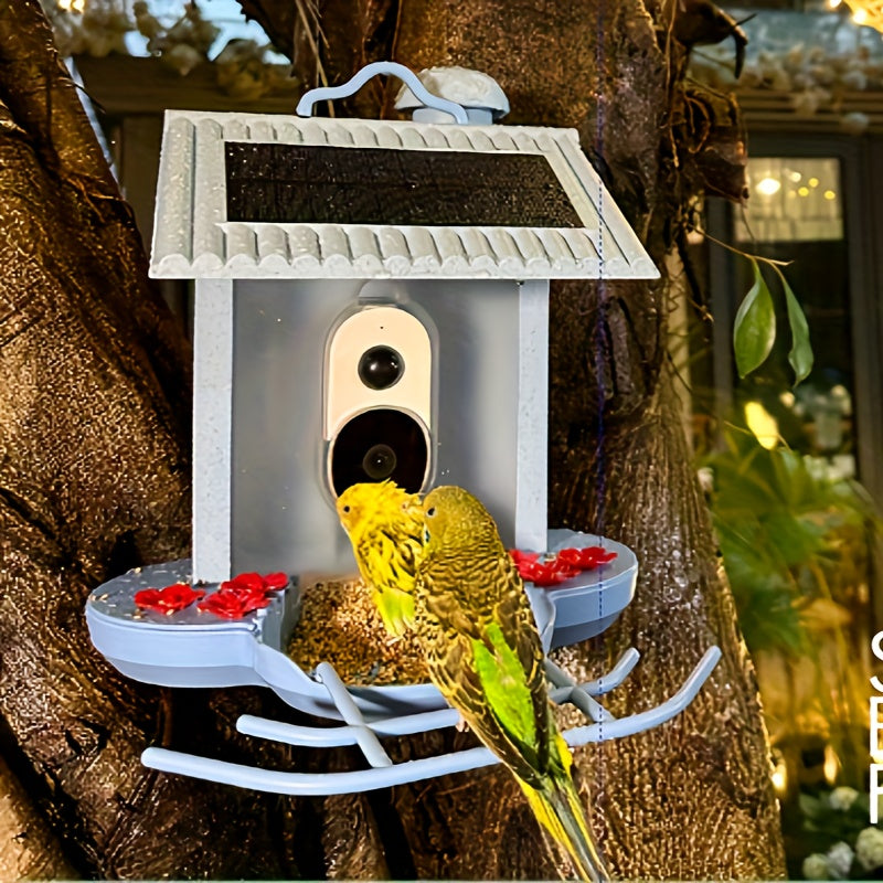 Smart Bird Feeder With AI Camera: Identify 10, 000+ Bird Species, Real-Time App Monitoring, Solar-Powered & For Garden & Outdoor Use