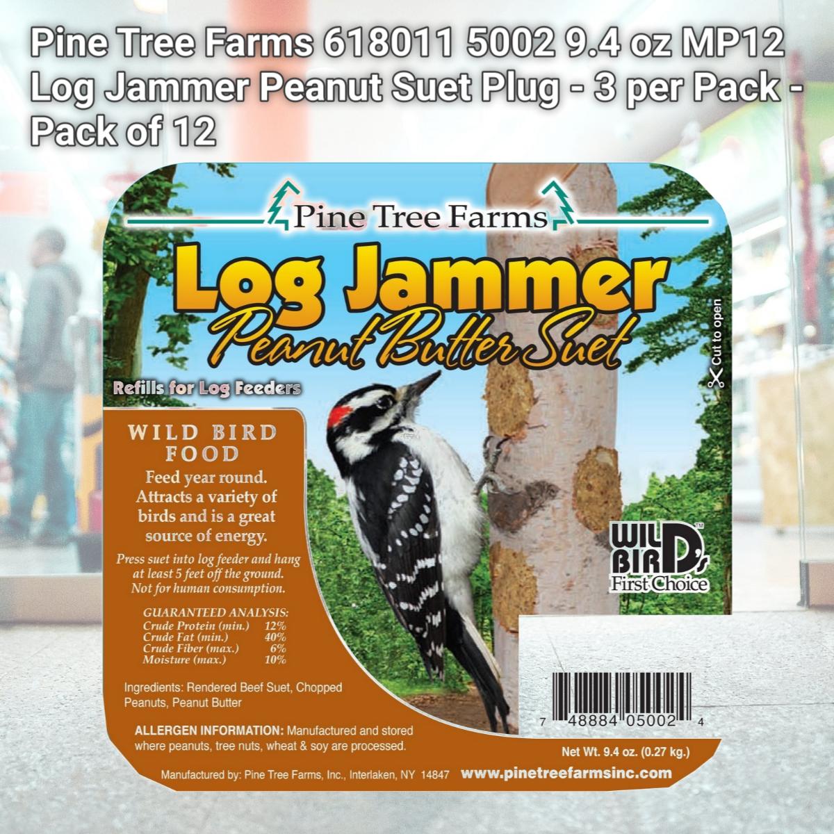 212 MAIN 5002 9.4 oz MP12 Log Jammer Peanut Suet Plug - 3 per Pack - Pack of 12