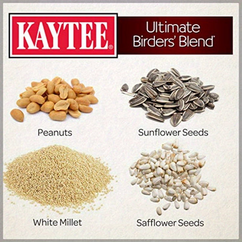 10 lb Wild Bird Ultimate Birder's Blend Food Seed - All-Season Formula with Safflower, Striped Sunflower & Millet - Attracts Grosbeaks, Cardinals, Nuthatches, Woodpeckers, Juncos & More - -Based Bird Seed for Tube, Hopper & G