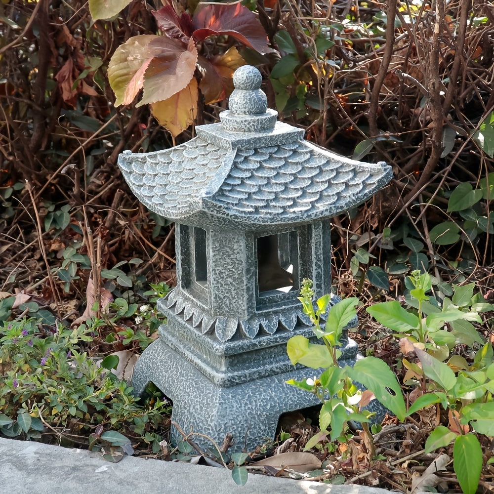 14-Inch Zen Garden Pagoda Statue - Weather-Resistant Resin Outdoor Decor with Intricate Design, Perfect for Patio, Porch, or Yard Art, Enhances Serene Asian Aesthetic, Garden Decor | Intricate Pagoda Design | Detailed Craftsm