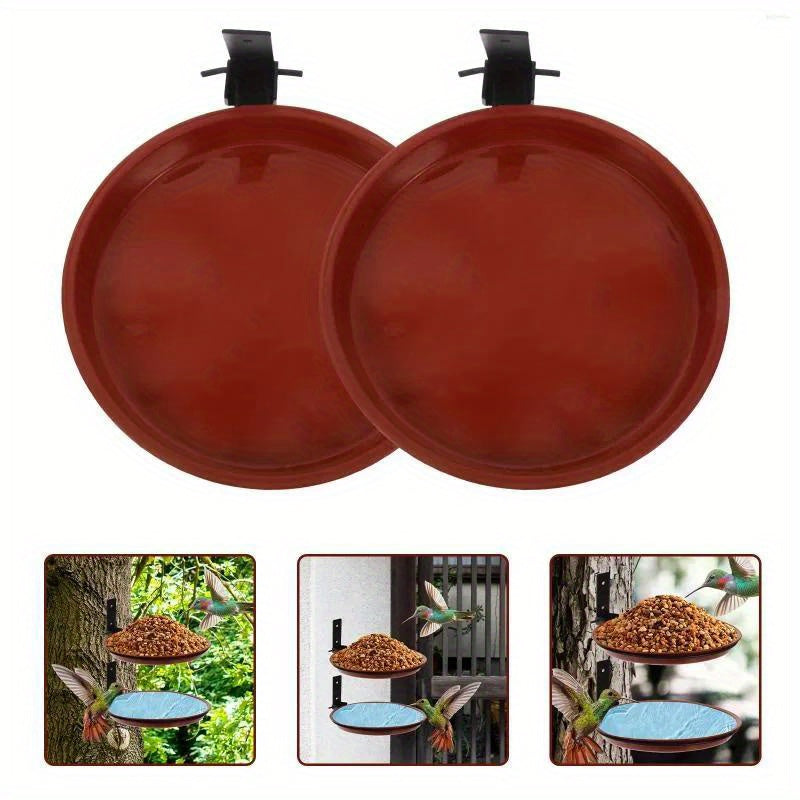 2 collapsible wall-mounted bird feeders, bird feeders and garden baths, fenced trays, deck trays to attract wild birds, tree-mounted bird water, balconies, outdoor walls