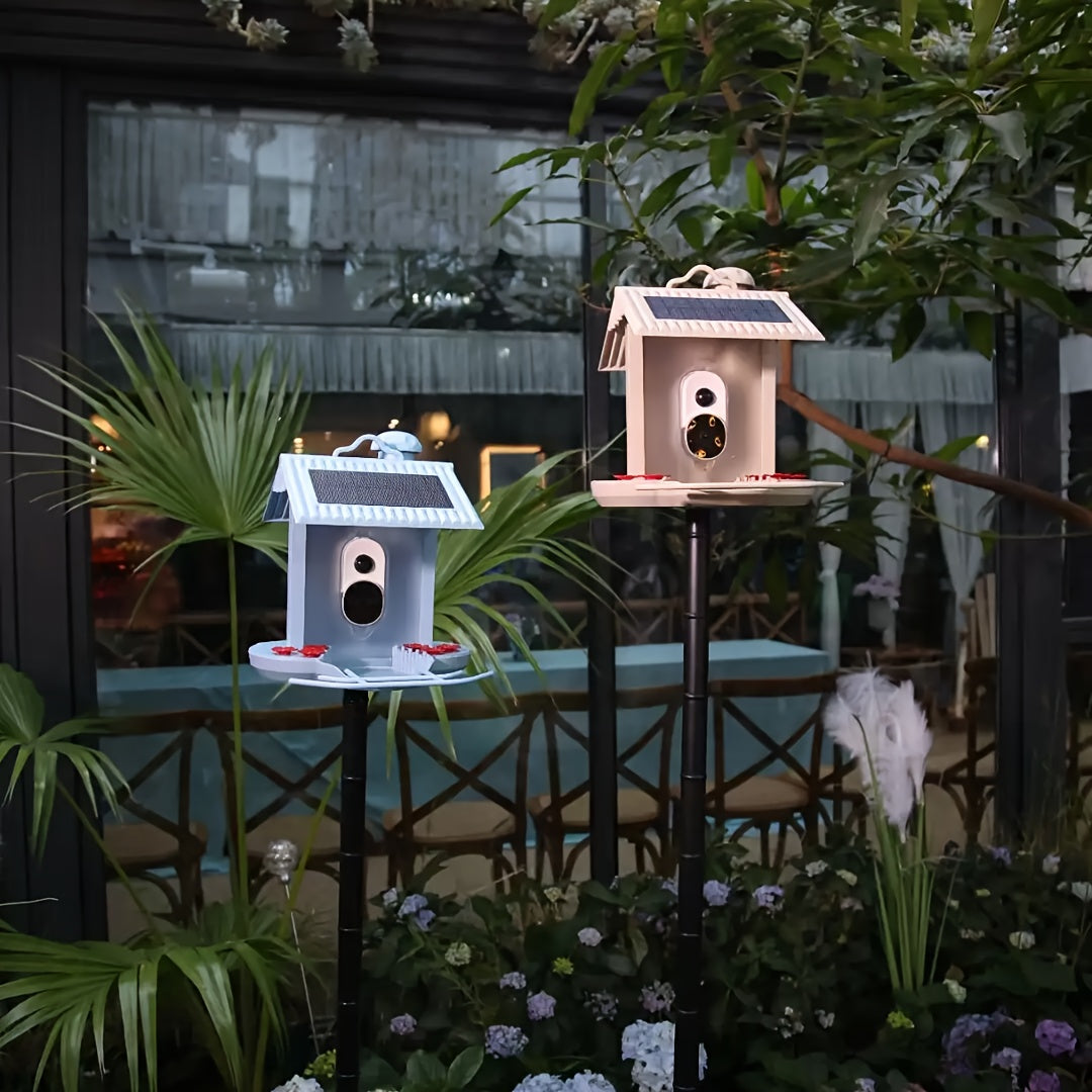 Smart Bird Feeder With AI Camera: Identify 10, 000+ Bird Species, Real-Time App Monitoring, Solar-Powered & For Garden & Outdoor Use