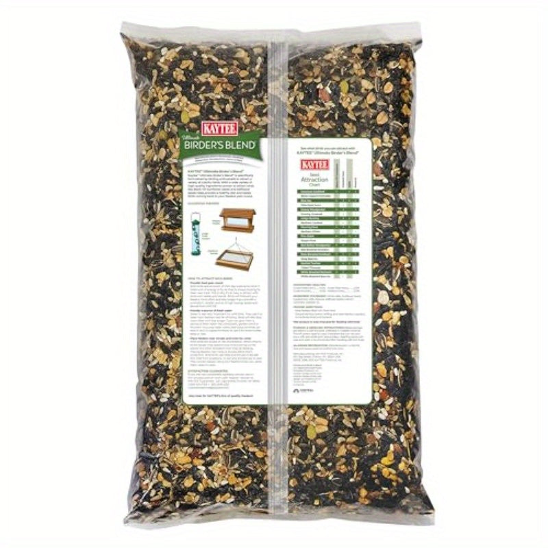 10 lb Wild Bird Ultimate Birder's Blend Food Seed - All-Season Formula with Safflower, Striped Sunflower & Millet - Attracts Grosbeaks, Cardinals, Nuthatches, Woodpeckers, Juncos & More - -Based Bird Seed for Tube, Hopper & G