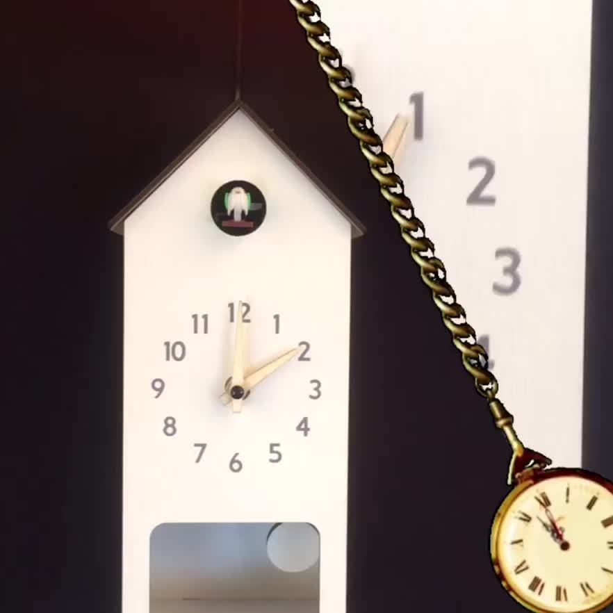 Cuckoo Clocks for Bedroom Decor with Night Mode, Singing Bird, European Forest Style Home Wall Clock, Mini Cuckoo Clock, Clocks for Living Room, Cuckoo Clock with Sound, Wall Clock Living Room, Cuckoo Wall Clock