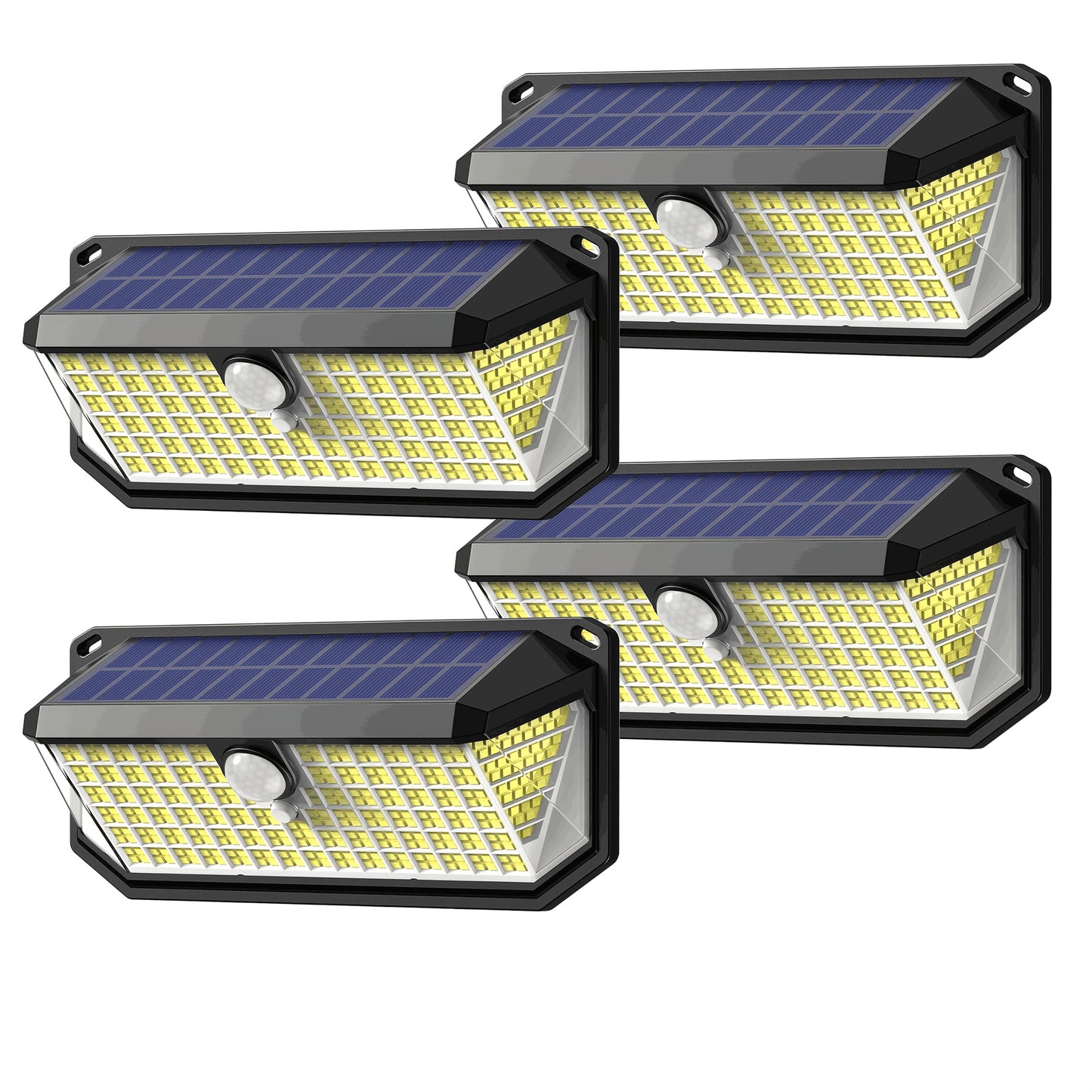 2 Pack/4 Pack Super Bright 416 LED Solar Security Lights Outdoor, Motion Sensor Wall Lights with 300° Wide Angle, IP65 Waterproof Solar- Lights, 3 Modes (Night/Day/Dual), Easy Install for Yard, Garden, Fence, Garage, Front D