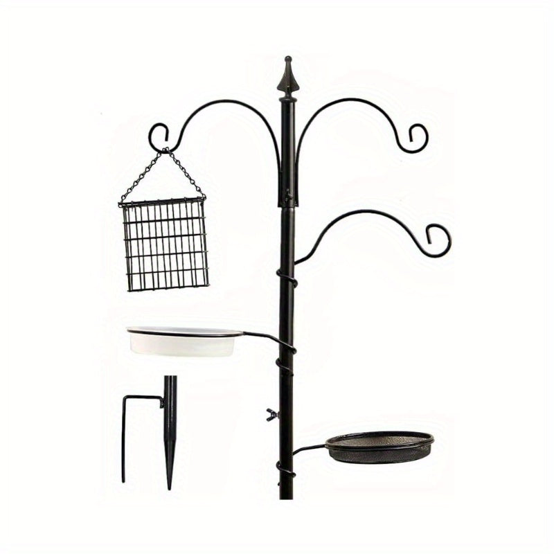 Premium Bird Feeding Station Kit, 7534; x 2134; Bird Feeder Pole, A Multi Feeder Hanging Kit with Metal Suet and Bath for Attracting Wild Birds, Birdfeeder and Planter Hanger