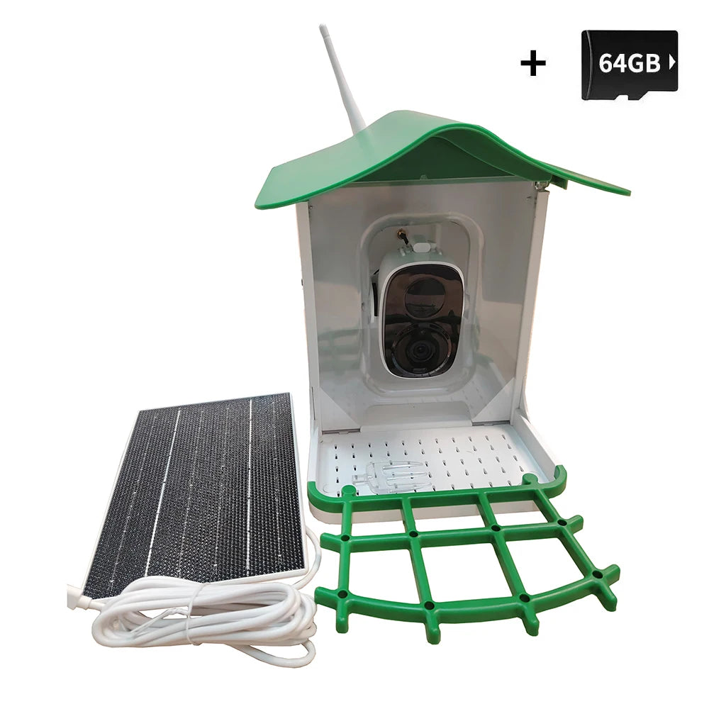 Solar-Powered Smart Bird Feeder with Camera, HD Live View & Instant Alerts, IP66 Weatherproof Design, Ideal Bird Watching Gift