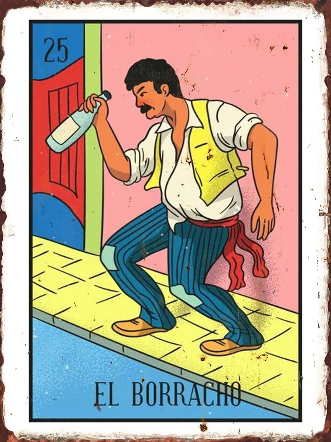 - Mexican Lottery EL GALLO Poster Metal Sign | Ideal for Home Decor Aesthetics | Unique Wall Decorative Plaque