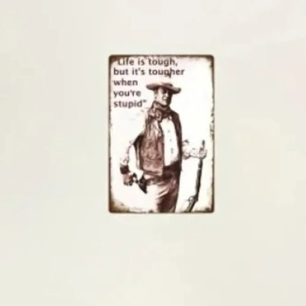 30x20 cm Waterproof & Dustproof Metal Tin Plaque - Legendary Cowboy Poster Artwork - Unique & Charming Home Wall Decor for