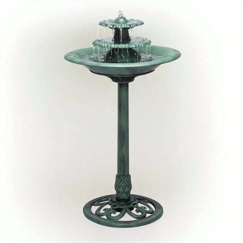 Pedestal Bird Bath 3 Tier Outdoor Fountain Garden Decor Planter Water Birdbath
