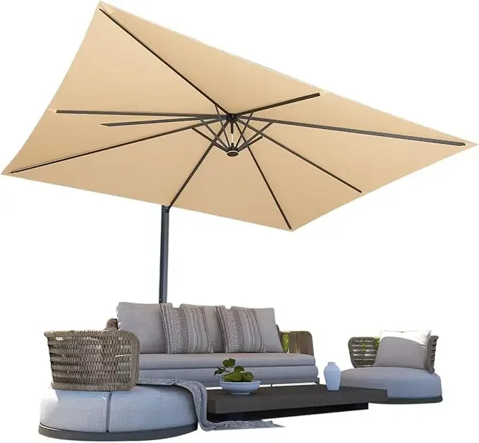 Luxury 10' X 10' Cantilever Patio Umbrella, 360°Rotation,Large Rectangular Cantilever Patio Umbrellas, Heavy Duty Aluminum
