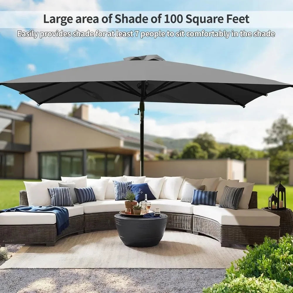 Luxury 10' X 10' Cantilever Patio Umbrella, 360°Rotation,Large Rectangular Cantilever Patio Umbrellas, Heavy Duty Aluminum