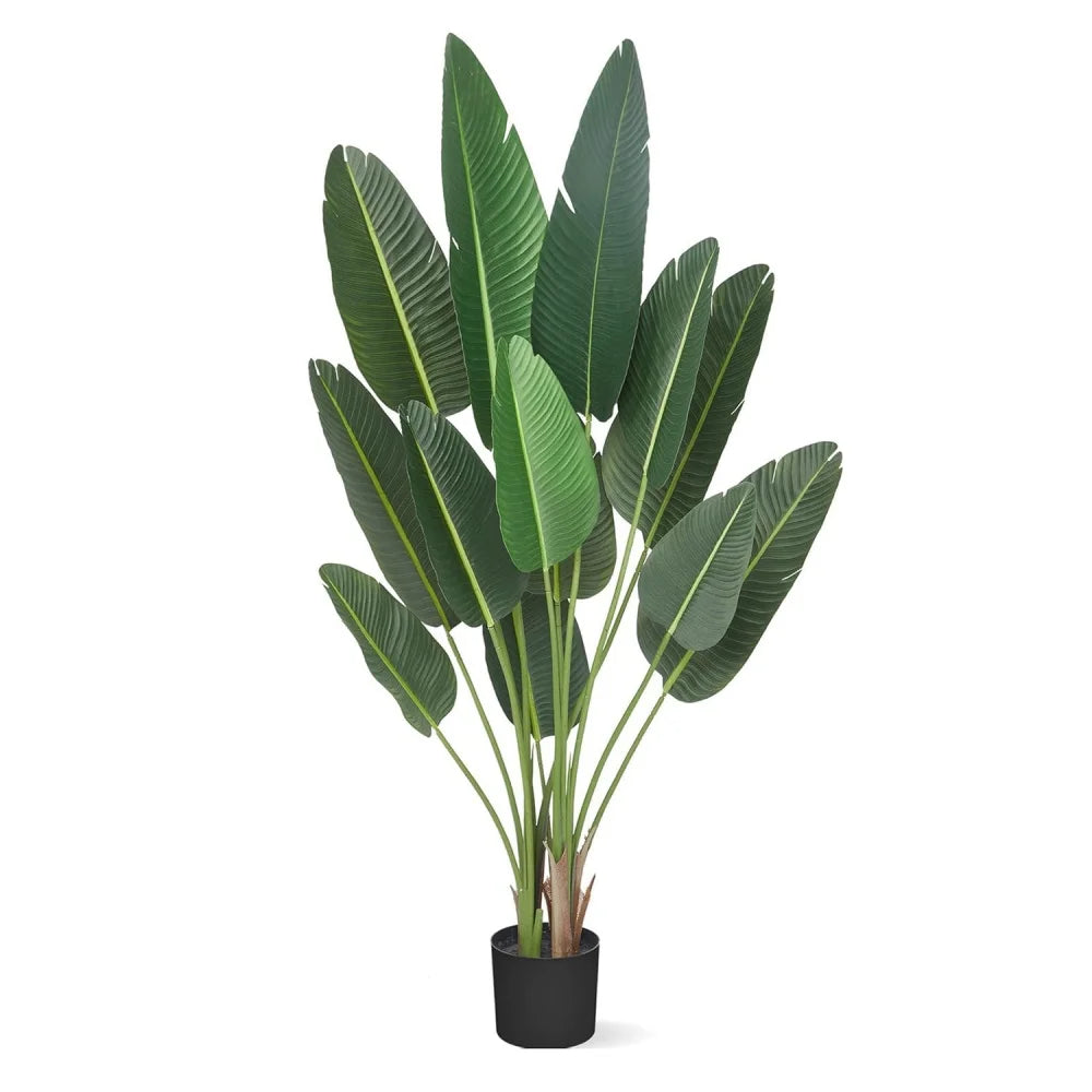72 inch Artificial Tree Bird of Paradise Artificial Plant Fake Tree 6 Ft Faux Plant Fake Banana Tree Plant in Pot for Home Decor