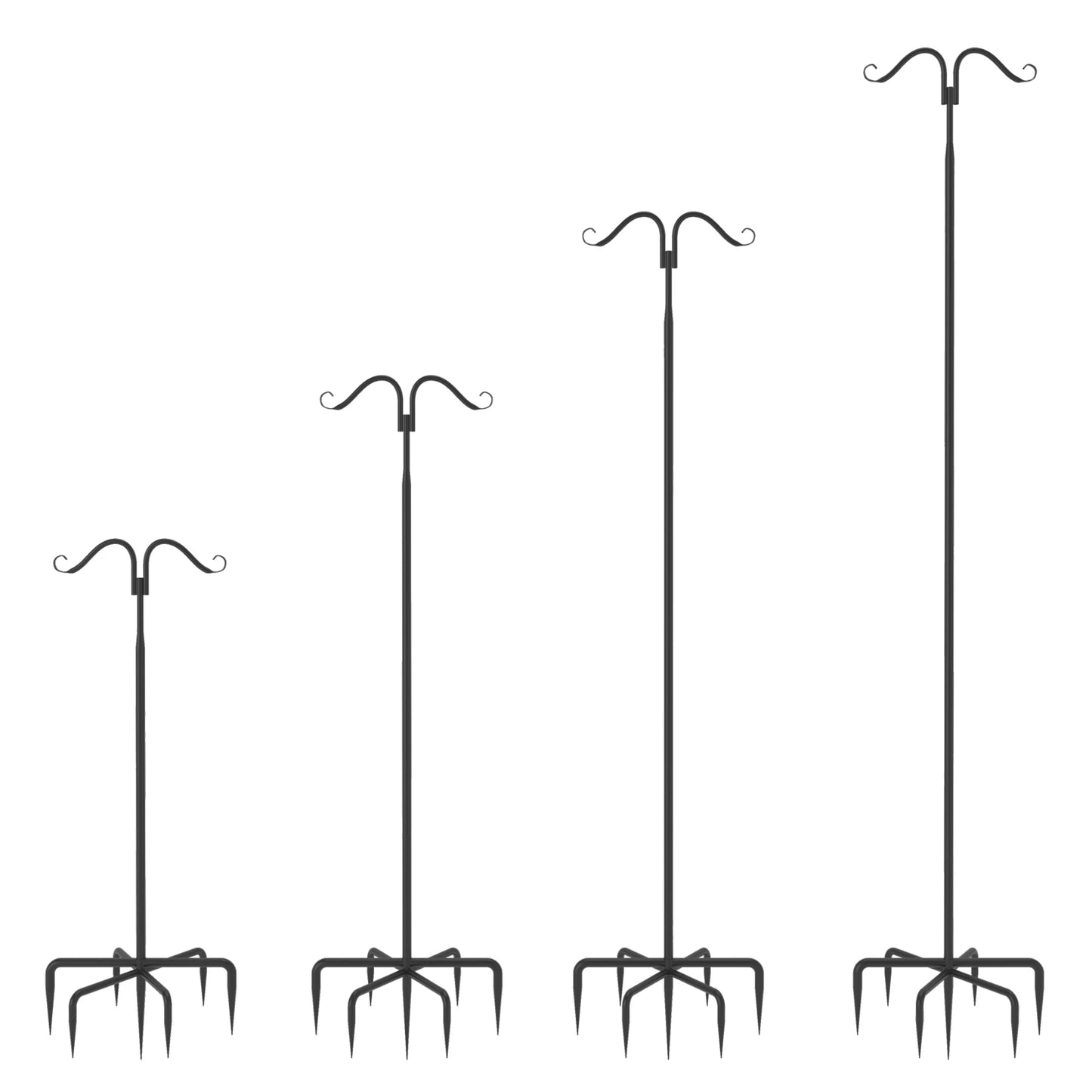 2 Pack Outdoor String Light Poles Stand Poles for Hanging Outside String Lights Adjustable Metal String Light Pole Stakes
