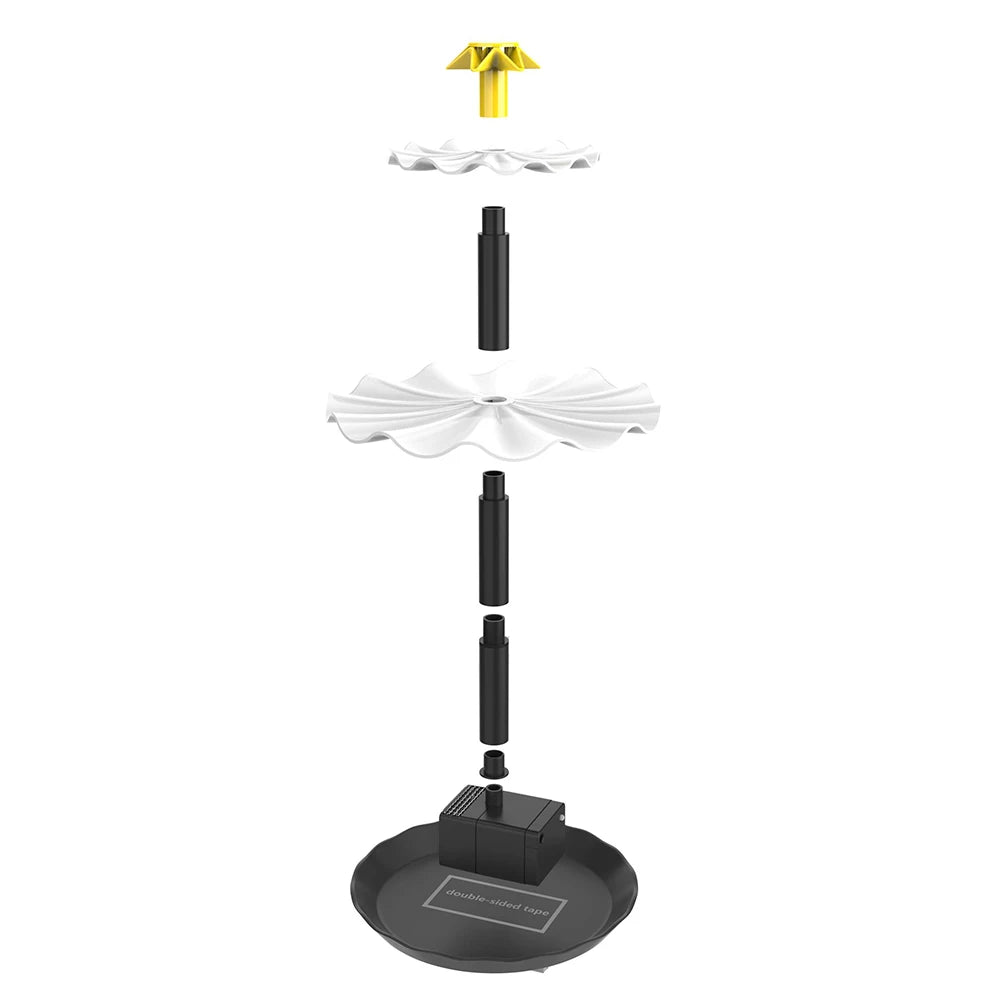 3 Tiered 3.5W Fountain Pump with Solar Panel Solar Bird Bath Fountain Decorative Fountain Multifunction for Garden Decoration