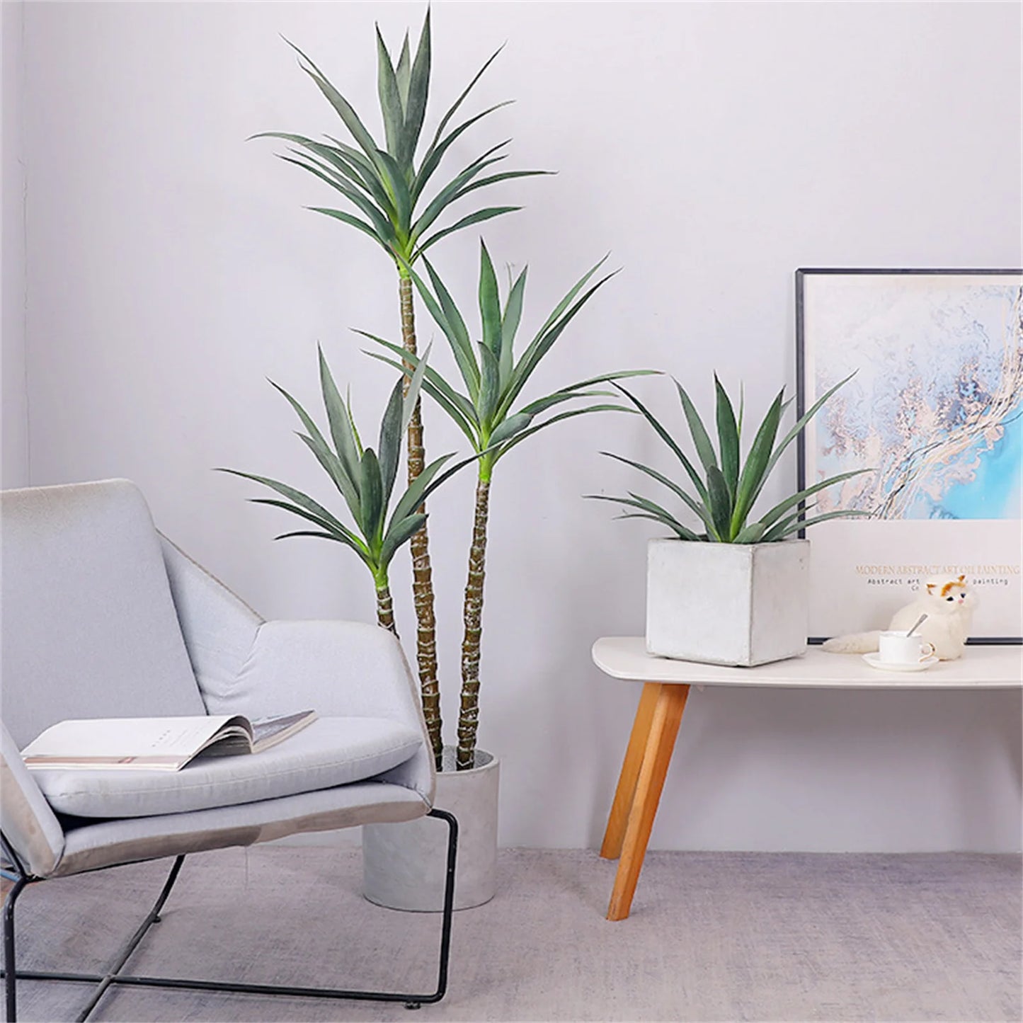 Artificial Tree 160cm Faux Agave Plant With 3 Trunks Tall Faux Plant Garden Artificial Tree For Home Office Decor Indoor Outdoor