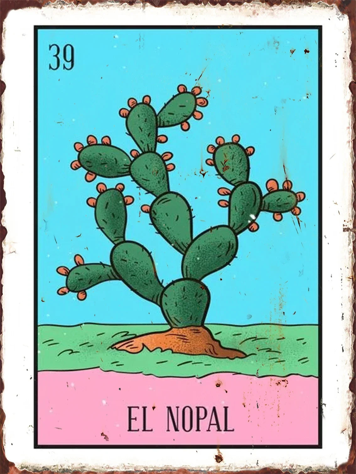 - Mexican Lottery EL GALLO Poster Metal Sign | Ideal for Home Decor Aesthetics | Unique Wall Decorative Plaque
