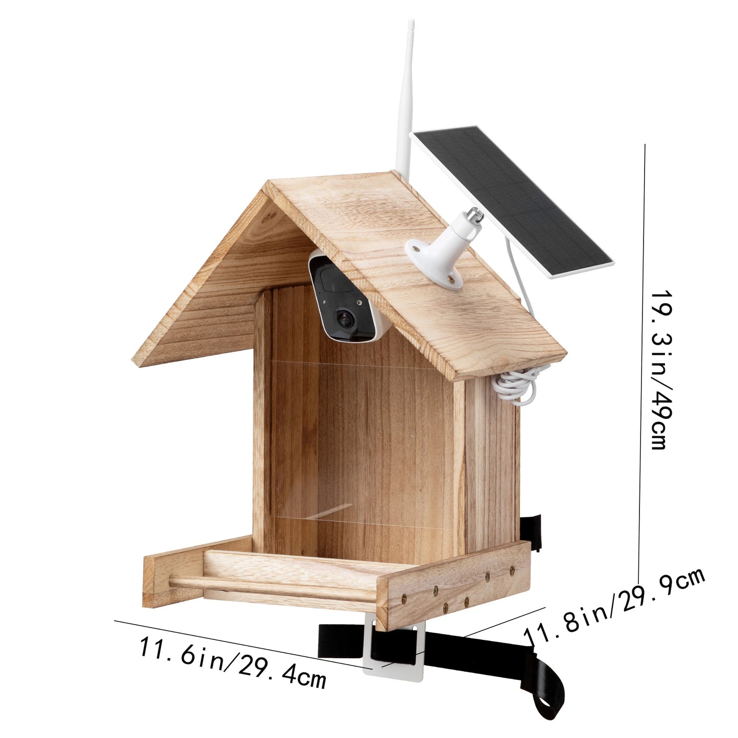 Smart Bird Feeder with Solar Powered Camera, Bird-Watching Camera Outdoor Feeder with 200W 1080P Camera, 3.5L Food Case, 128G SD