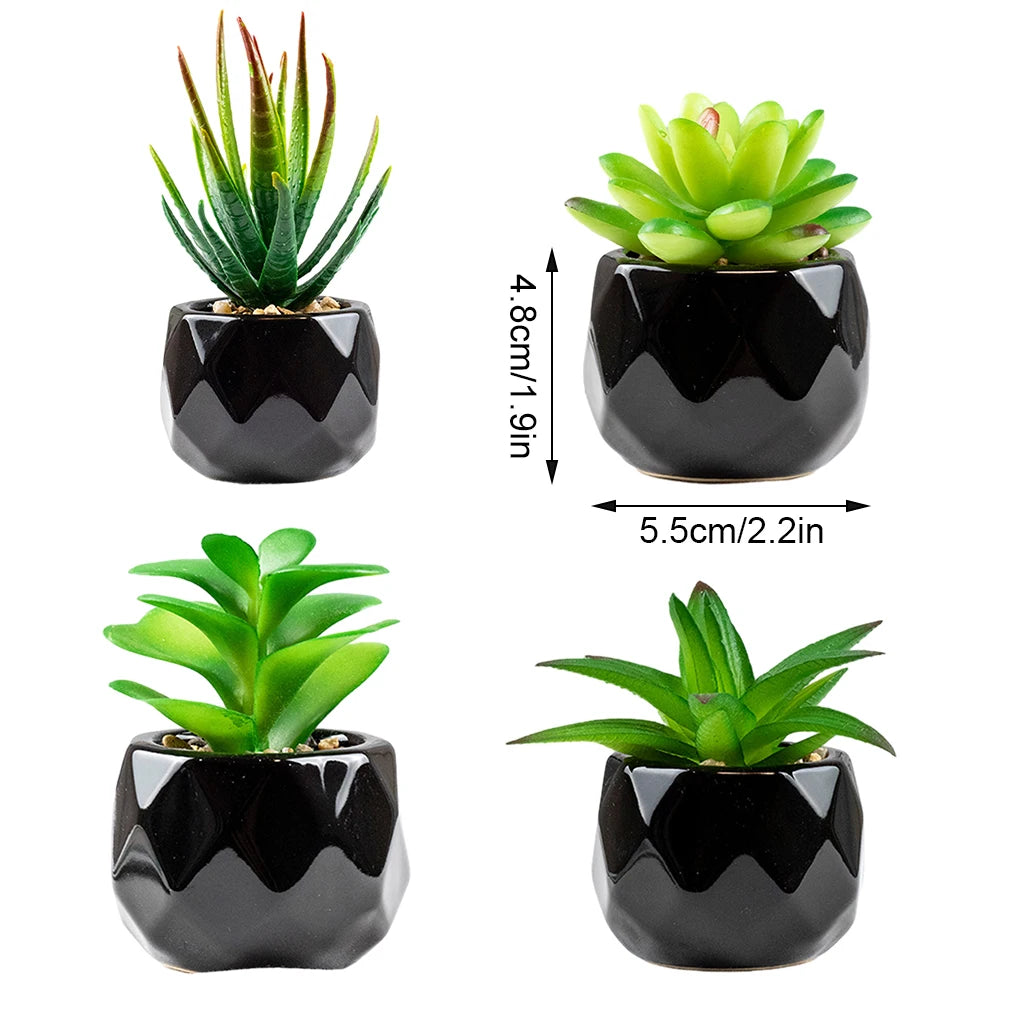 4pcs Balcony Decoration With Artificial Succulents Realistic And Durable Artificial Succulent Plants