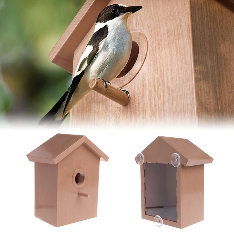 Pet Bird House Wooden Bird Hanging Bird House Warm Breeding Box Natural Wooden Bird Cage Birdhouse Wooden Box Resting Place