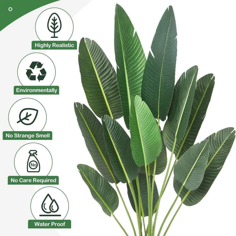 72 inch Artificial Tree Bird of Paradise Artificial Plant Fake Tree 6 Ft Faux Plant Fake Banana Tree Plant in Pot for Home Decor