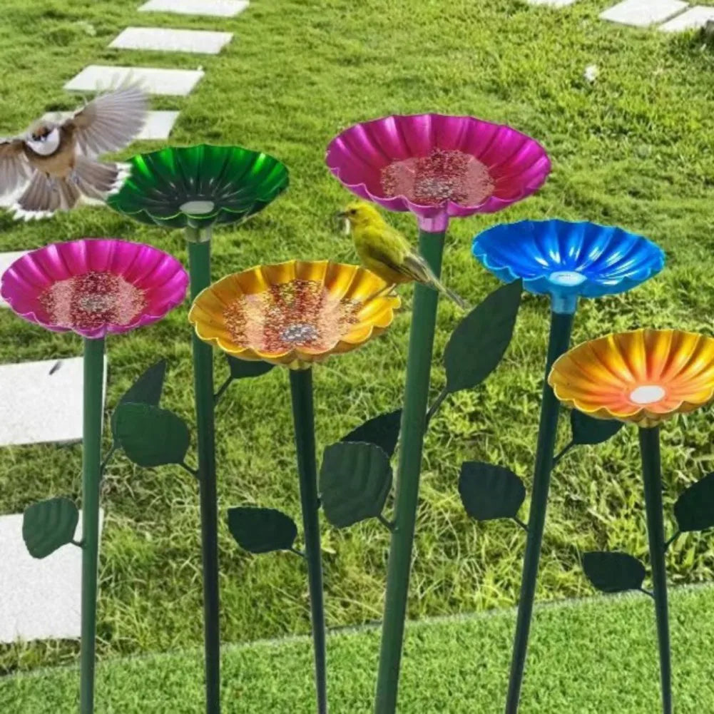4PCS Mix Color Standing Bird Feeder Outdoor Backyard Bird Standing Bowl Tray Squirrel Proof Hummingbird Bee Outside Bird Feeder