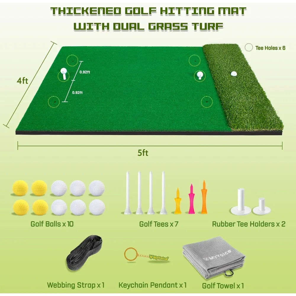 5x4ft Artificial Lawn, Thickened Golf Mat Set | Multiple Turf Options | High-Elastic, Non-Slip Base, for Indoor or outdoor