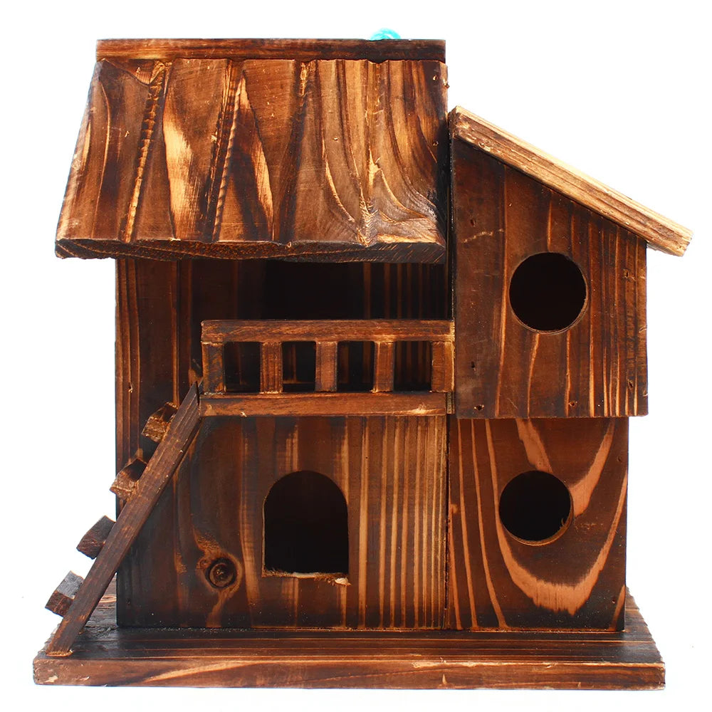 Wood Bird House, Hanging Bird House, Brown Bird House Squirrel House Nesting Box Bird Nature Animals