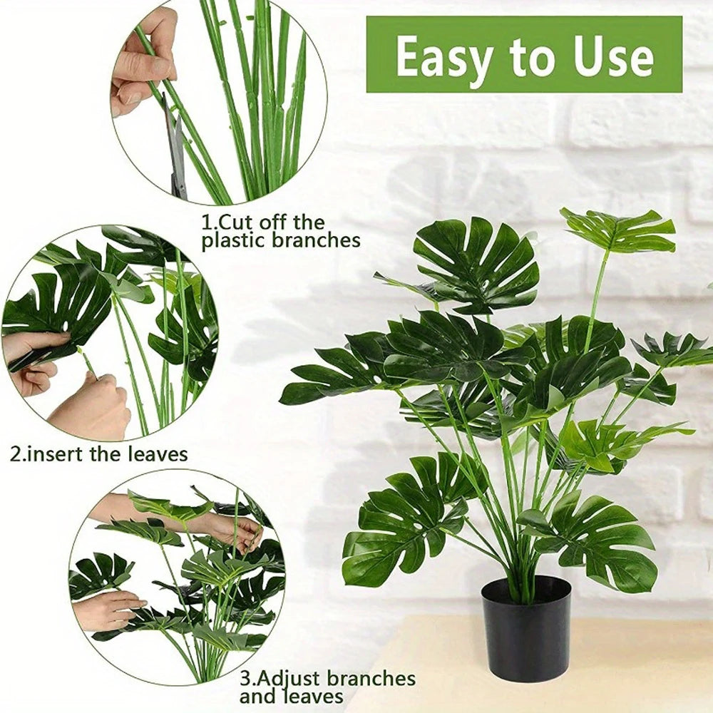 Artificial Monstera Green Plants Walk-Free Outdoor Living Room Bedroom Dress, Christmas Halloween, Holiday Decoration Gifts