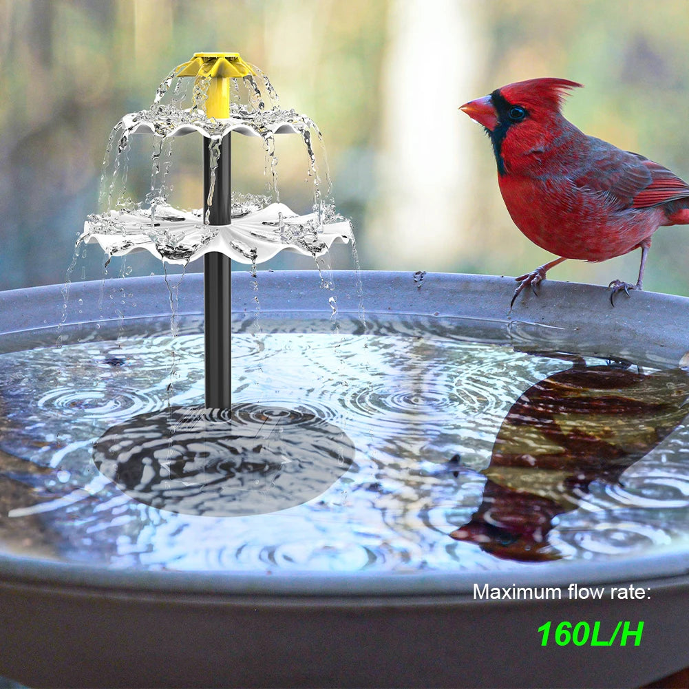 3 Tiered Bird Bath Pump with Solar Panel Solar Bird Bath Fountain Water Fountain Multifunction for Courtyard Patio Balcony
