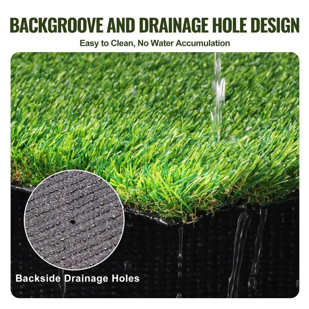 5x10ft Artificial Grass Rug Green 1.38mm Outdoor Patio Lawn Decoration Dog Mat Home Entryway Easy Clean Drainage Holes
