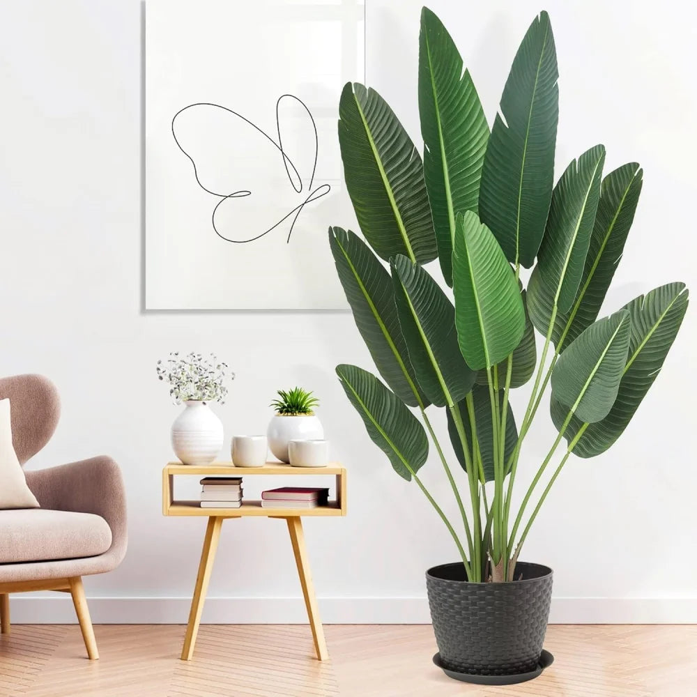 72 inch Artificial Tree Bird of Paradise Artificial Plant Fake Tree 6 Ft Faux Plant Fake Banana Tree Plant in Pot for Home Decor