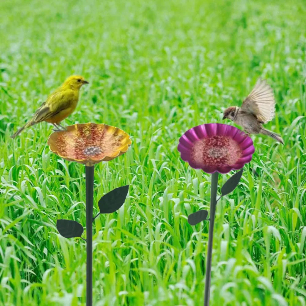 4PCS Mix Color Standing Bird Feeder Outdoor Backyard Bird Standing Bowl Tray Squirrel Proof Hummingbird Bee Outside Bird Feeder
