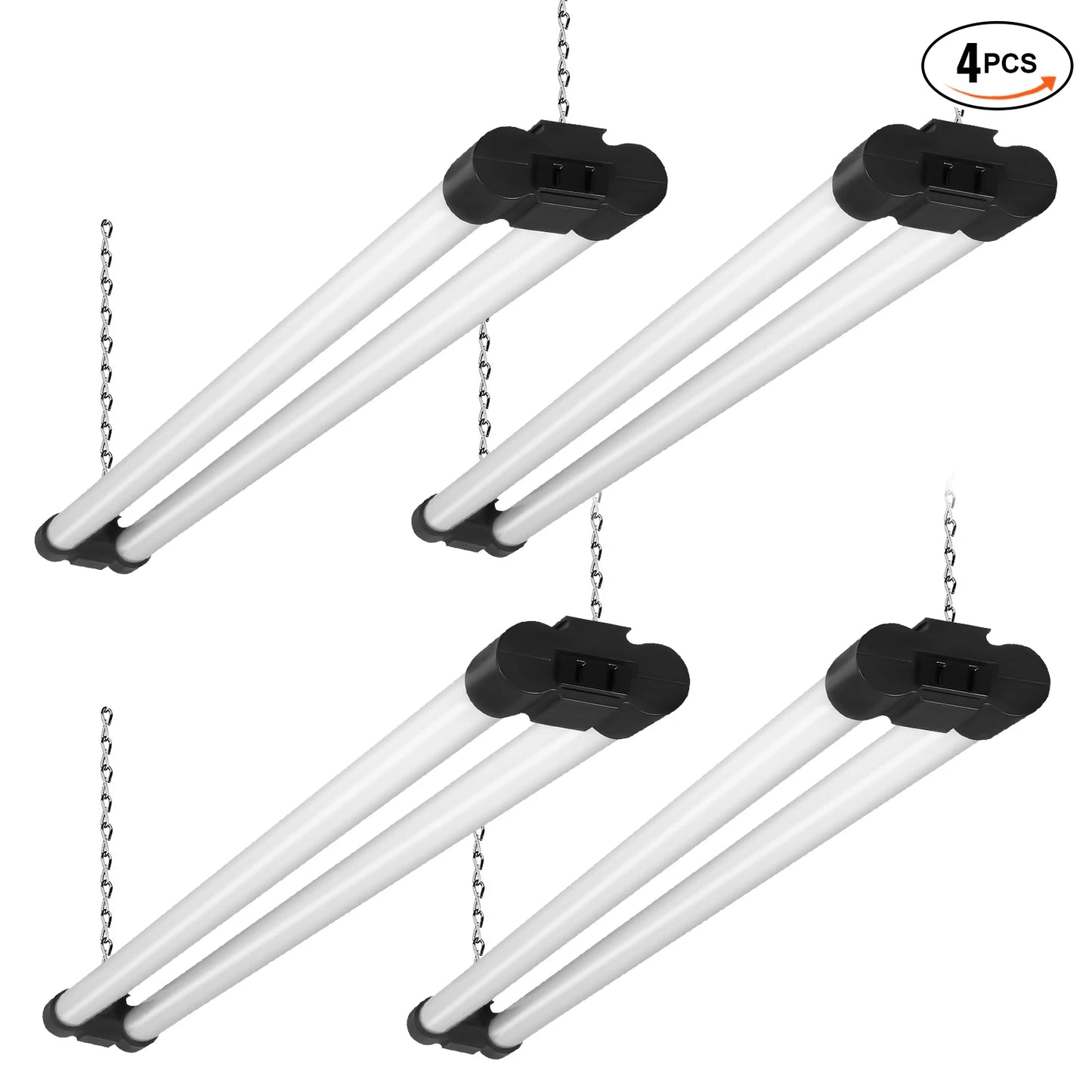 SucceBuy 4/10 Pack LED Linkable Shop Light Fixture 4FT 40W 4500LM Hanging Mount Ceiling Lights for Garage Warehouse Home Office