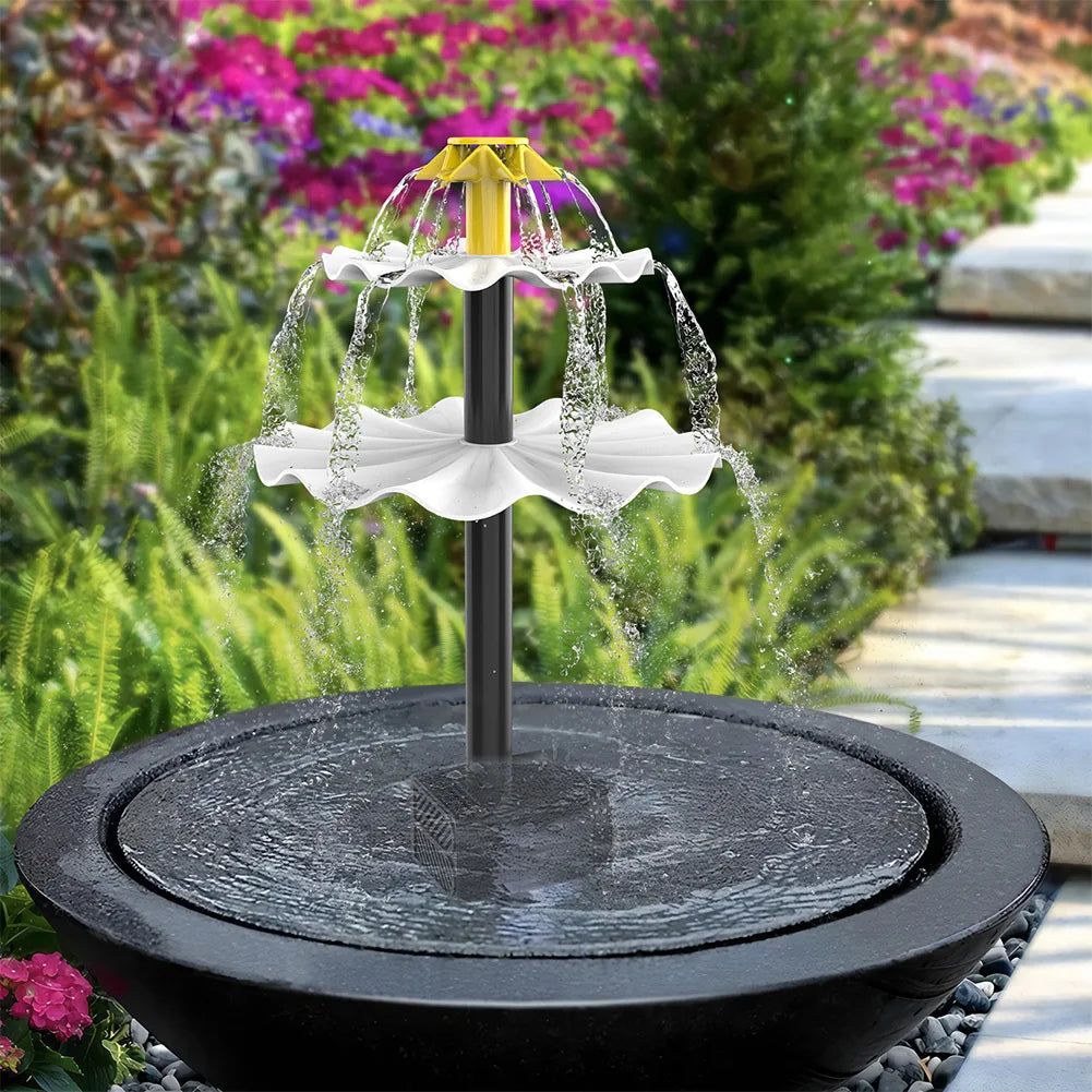 3 Tiered Bird Bath Pump with Solar Panel Solar Bird Bath Fountain Water Fountain Multifunction for Courtyard Patio Balcony