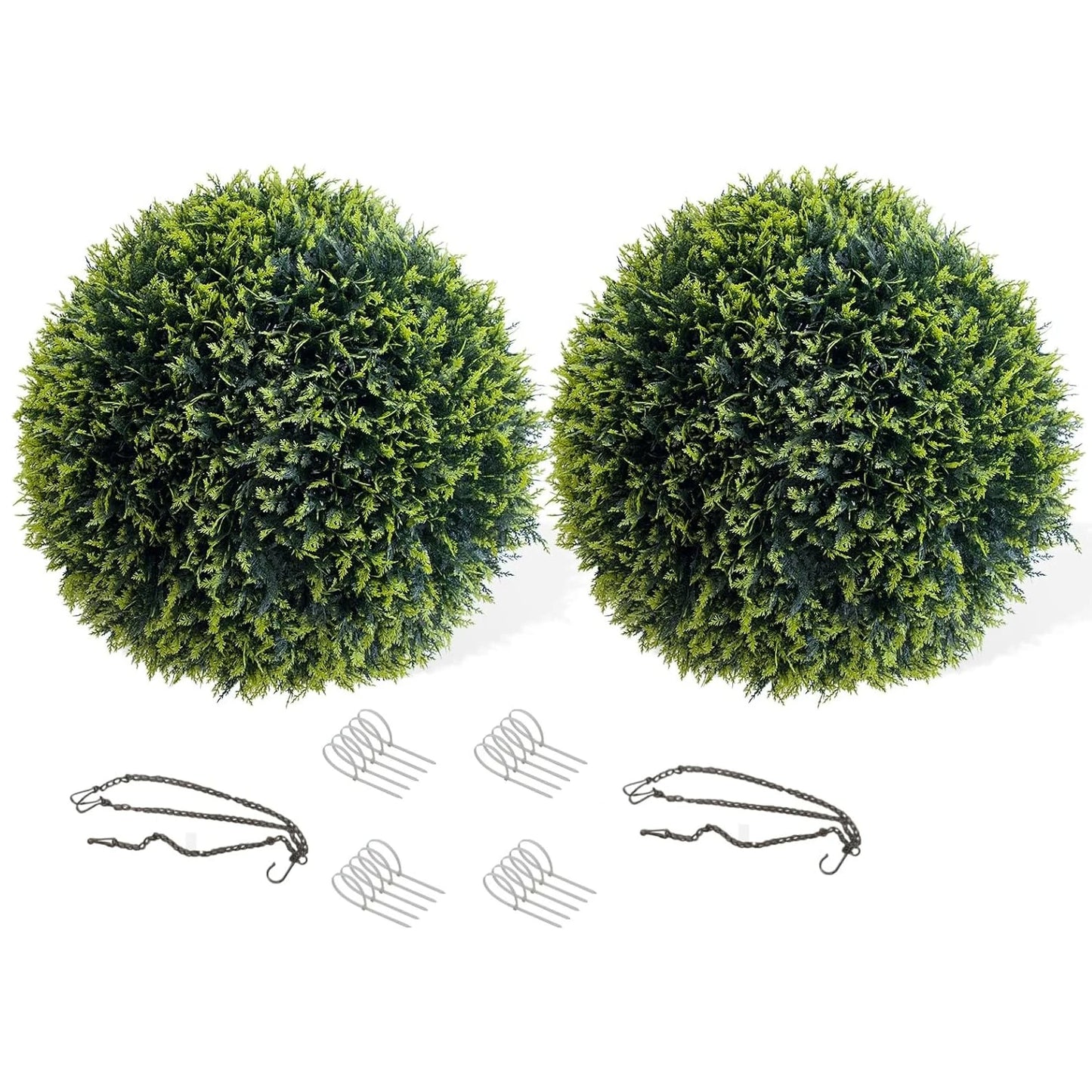 2PCS Topiary Balls Artificial Outdoor Indoor Home Decor Faux Topiary Cedar Balls for Birthday Wedding Party Festival Supplies