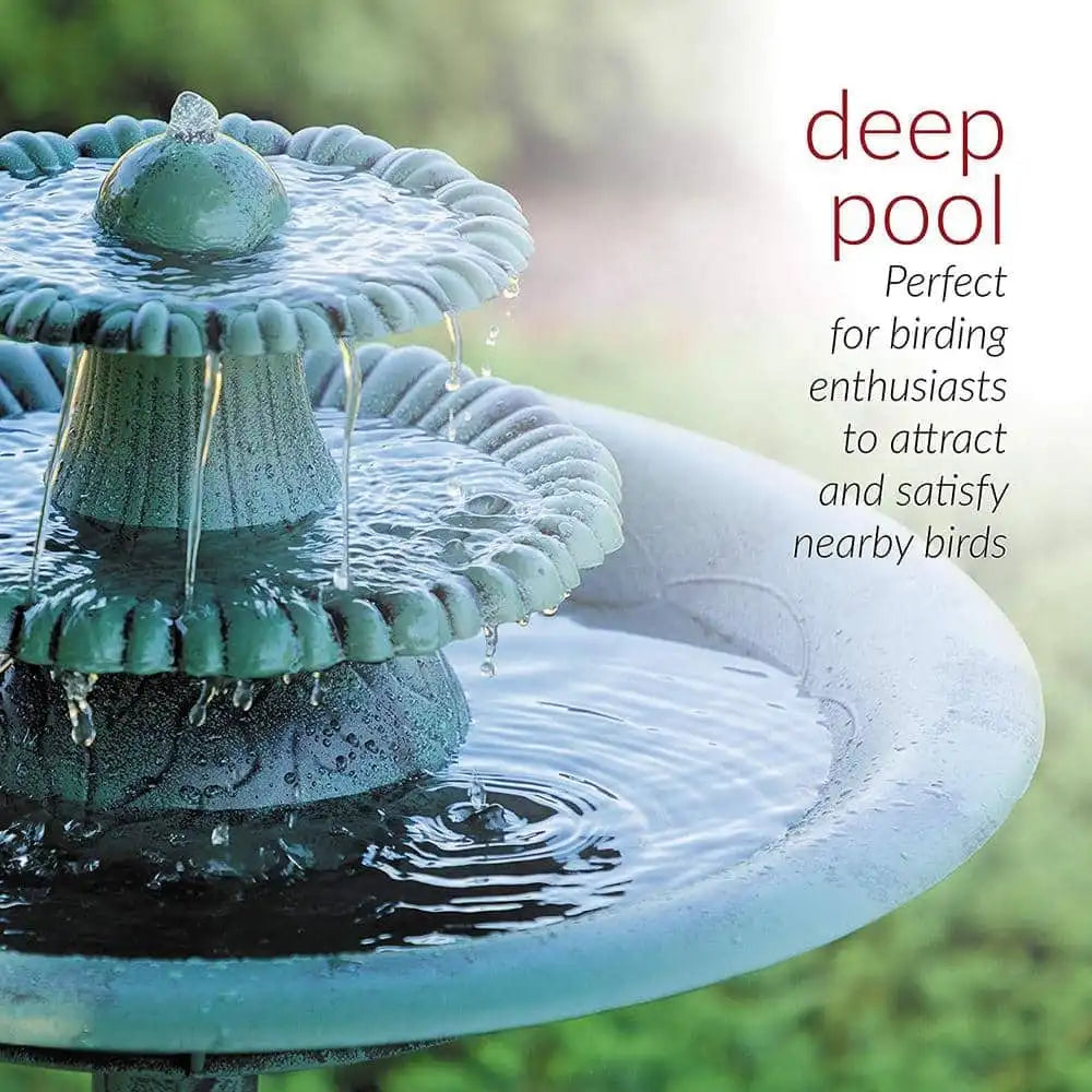 Pedestal Bird Bath 3 Tier Outdoor Fountain Garden Decor Planter Water Birdbath