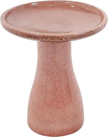 Sunnydaze 21" H Ceramic Bird Bath for Outside - Hand-Painted Outdoor Bird Bath Bowl, UV/Frost-Resistant Finish - Yam - Ribbed Pe