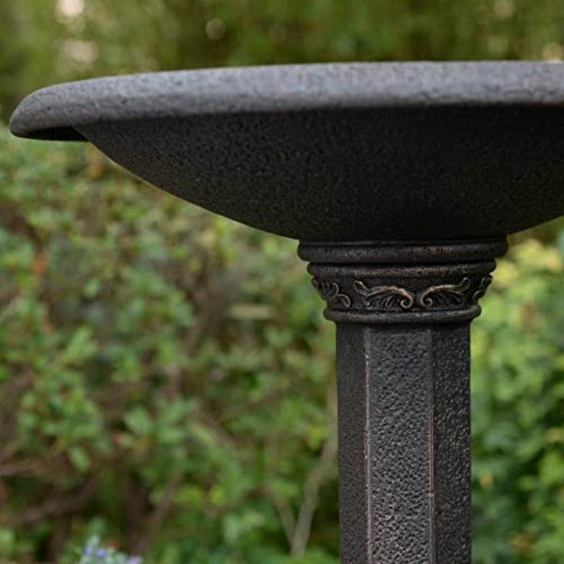 Kenroy Home 51150BRZ Iverson Birdbath Column Base - Bronze Finish, Durable Silicone Bird Bath for Garden, Patio, or Indoor Decor, Decorative Bird Bath, Patio Decoration, Classic Design, Textured Surface