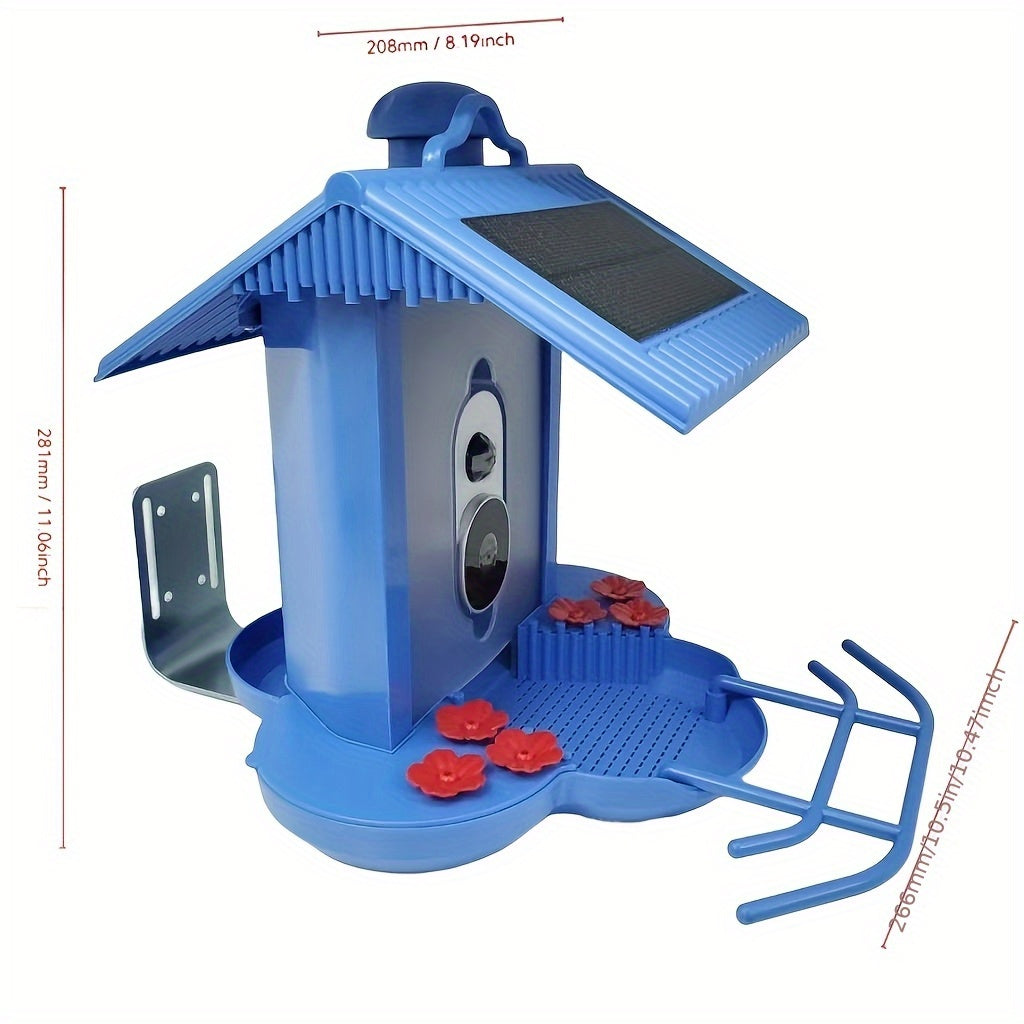 Smart Bird Feeder With AI Camera: Identify 10, 000+ Bird Species, Real-Time App Monitoring, Solar-Powered & For Garden & Outdoor Use