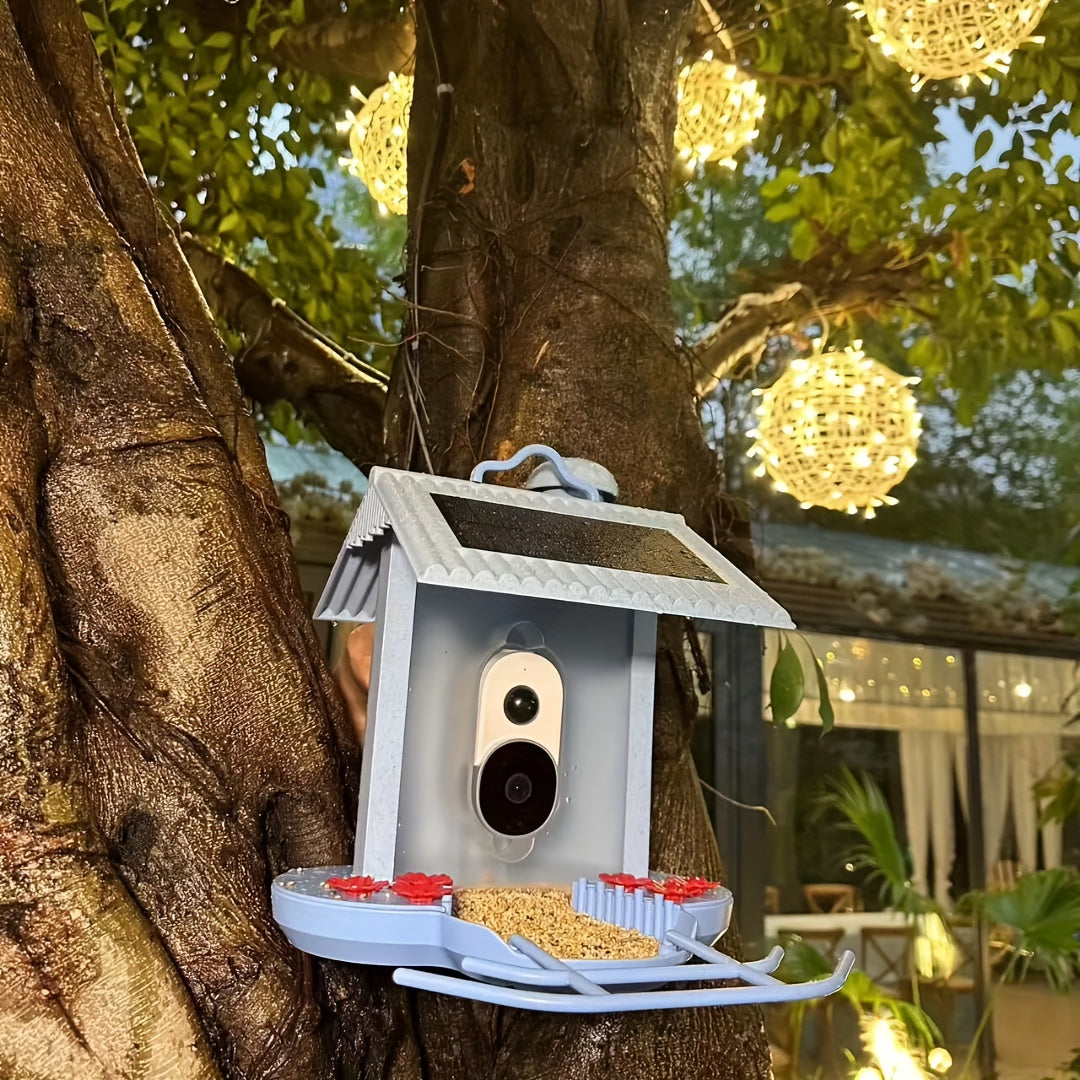 Smart Bird Feeder With AI Camera: Identify 10, 000+ Bird Species, Real-Time App Monitoring, Solar-Powered & For Garden & Outdoor Use