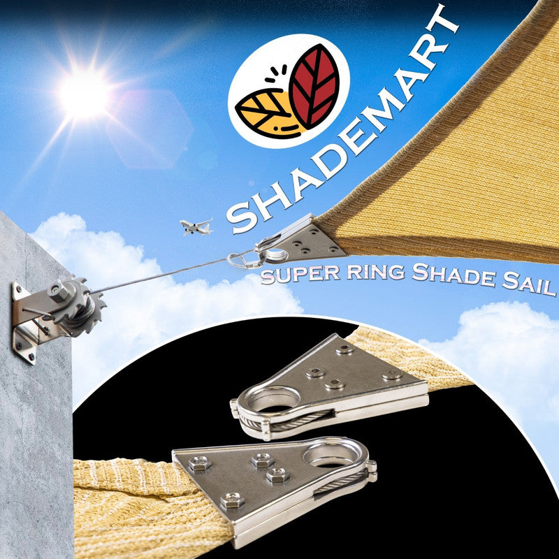 ShadeMart Free selection of size grey grey Sun Shade Heavy Duty Rectangle Shade Sail Super Ring Canopy Awning Shades for Patio Carport Yard UV Blockage Commercial Grade 260 GSM, We Custom Size