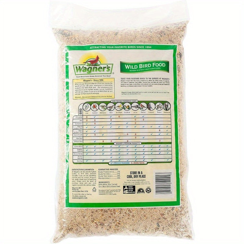 Wagner'S Classic Blend Wild Bird Food - 6lb Premium Seed Mix with Sunflower Seeds, Safflower, Millet & More - Attracts Finches, Sparrows, Blue Jays - Natural Outdoor Feeding for Backyard Birds, Bird Food, Bird Feeding, Vibran