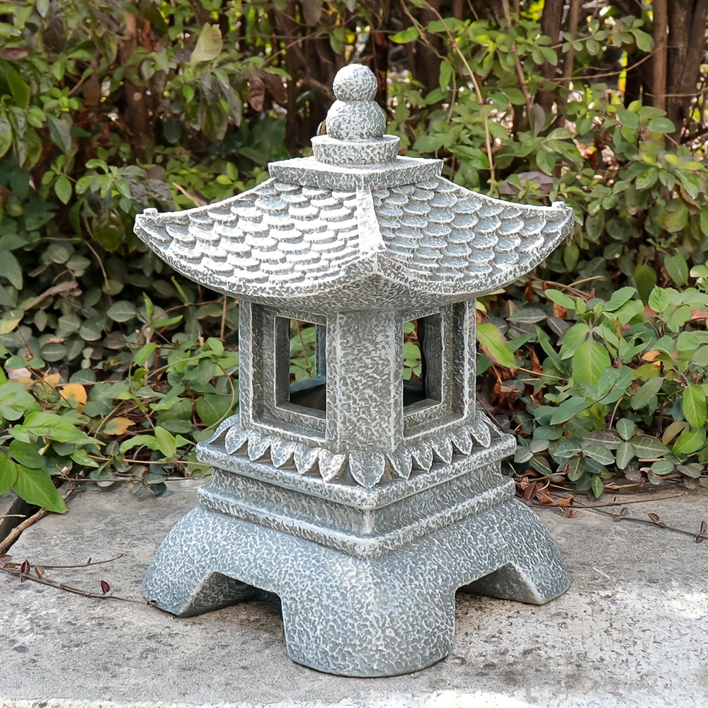 14-Inch Zen Garden Pagoda Statue - Weather-Resistant Resin Outdoor Decor with Intricate Design, Perfect for Patio, Porch, or Yard Art, Enhances Serene Asian Aesthetic, Garden Decor | Intricate Pagoda Design | Detailed Craftsm